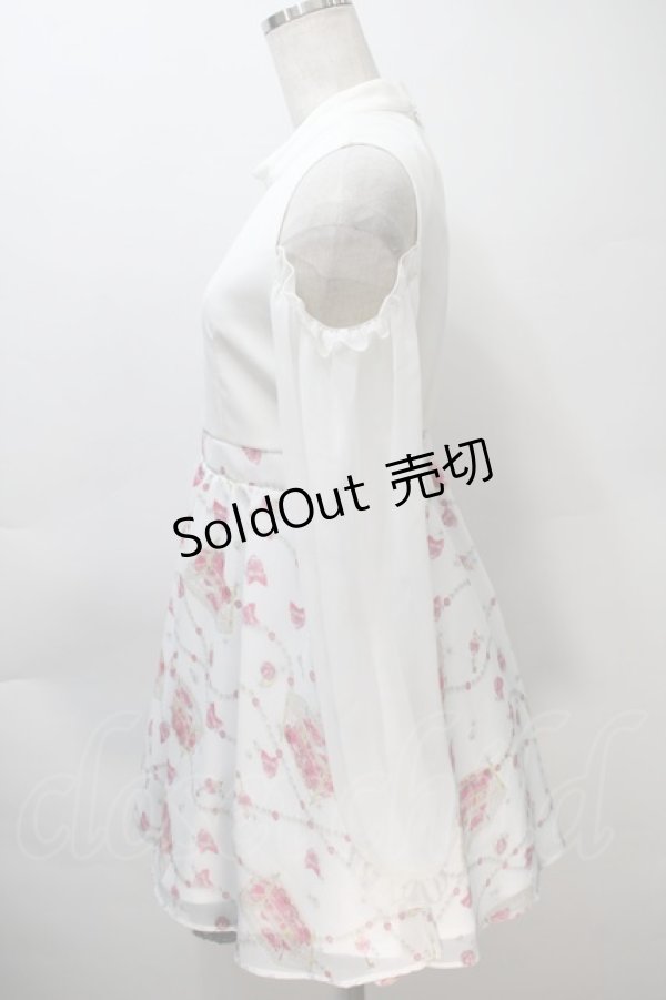 画像3: MA*RS / 肩開きジュエル柄切替ワンピース  白ｘピンク S-25-11-02-057-EL-OP-HR-ZS (3)