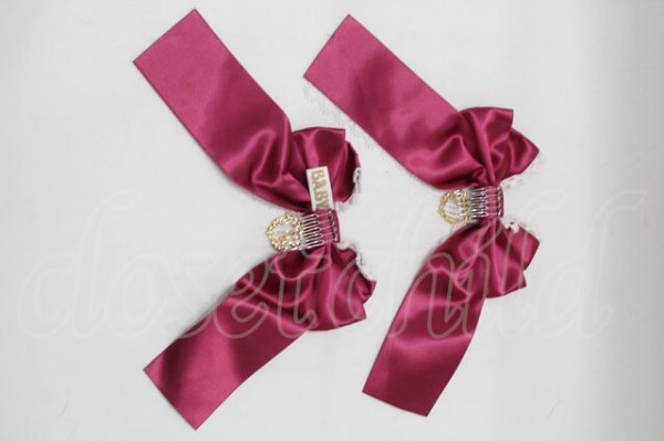 画像7: BABY,THE STARS SHINE BRIGHT / 裾スカラップタータンチェックジャンパースカート＆リボンコームセット  ピンク S-25-11-02-059-BA-OP-AS-ZS (7)