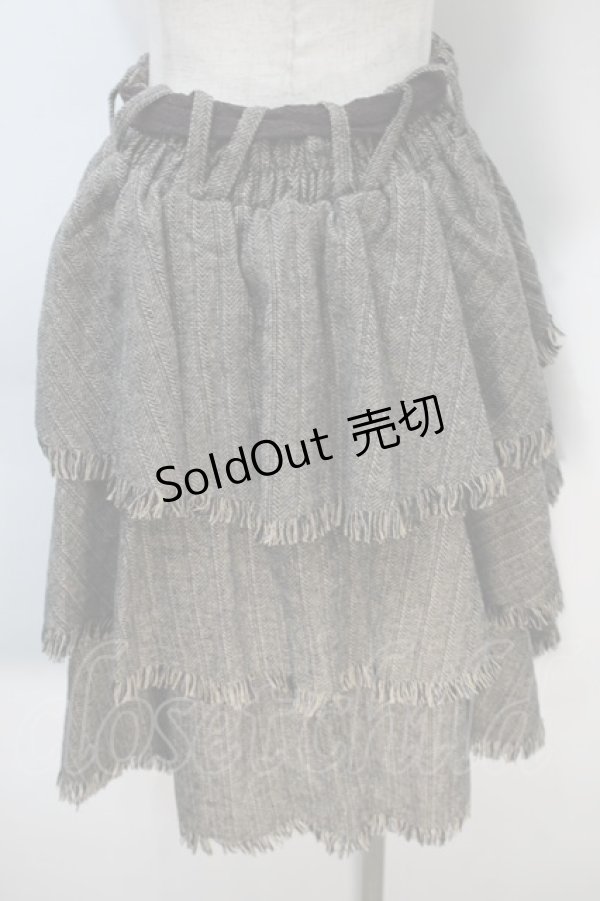 画像2: axes femme / ティアードスカート  ブラウン S-25-11-02-062-AX-TO-HR-ZS (2)