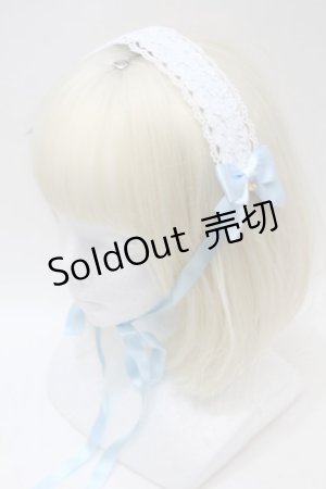 画像: BABY,THE STARS SHINE BRIGHT / お花レースの小さなリボンヘッドドレス  サックス S-25-11-02-011-BA-AC-AS-ZS