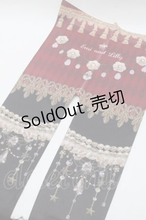 画像: LOLITA / 猫柄タイツ  赤ｘ黒 S-25-11-02-002-LO-ZA-HR-ZS