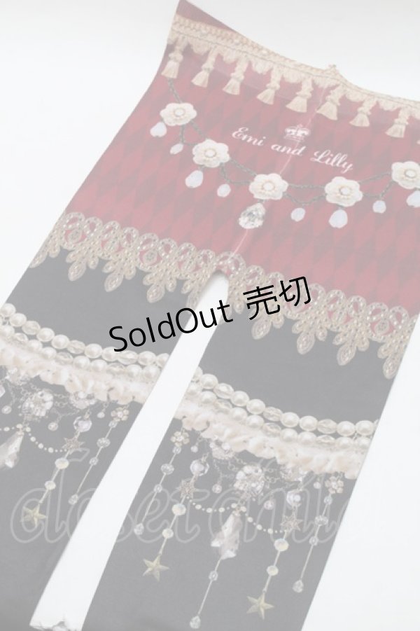 画像1: LOLITA / 猫柄タイツ  赤ｘ黒 S-25-11-02-002-LO-ZA-HR-ZS (1)