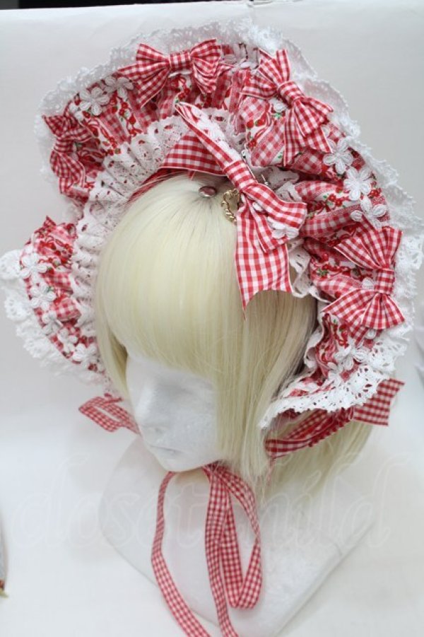 画像1: BABY,THE STARS SHINE BRIGHT / Floriana Ribbonボンネット  赤 S-25-11-02-013-BA-AC-AS-ZS (1)