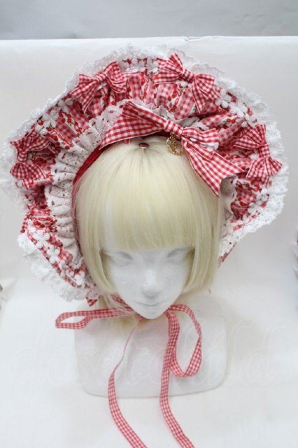 画像2: BABY,THE STARS SHINE BRIGHT / Floriana Ribbonボンネット  赤 S-25-11-02-013-BA-AC-AS-ZS (2)