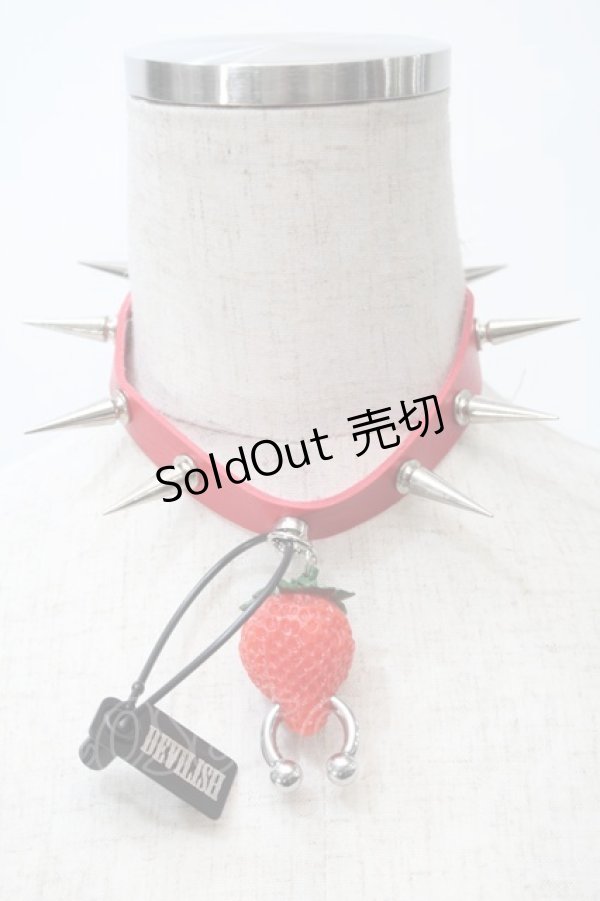 画像1: DEVILISH / ストロベリーチョーカー  赤 S-25-11-02-017-GO-TO-HR-ZS (1)