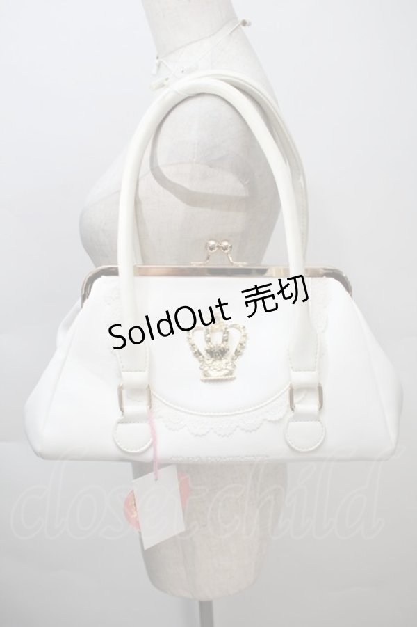 画像1: BABY,THE STARS SHINE BRIGHT / 王冠がま口バッグ  白 S-25-11-02-022-BA-BG-AS-ZS (1)