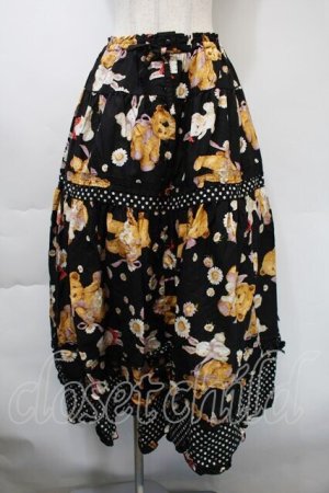画像: PINK HOUSE / ひな菊ロンドプリントスカート  黒 S-25-11-03-051-LO-SK-AS-ZS