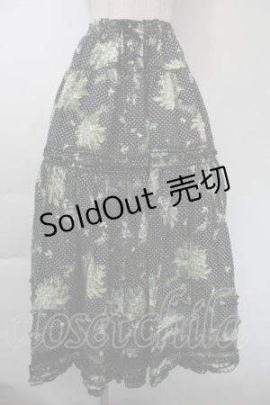 画像: PINK HOUSE / 鈴蘭水玉プリントスカート  黒 S-25-11-03-052-LO-SK-SZ-ZS