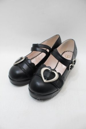 画像: BABY,THE STARS SHINE BRIGHT / ハートバックルシューズ M 黒 S-25-11-03-056-BA-SH-HR-ZS
