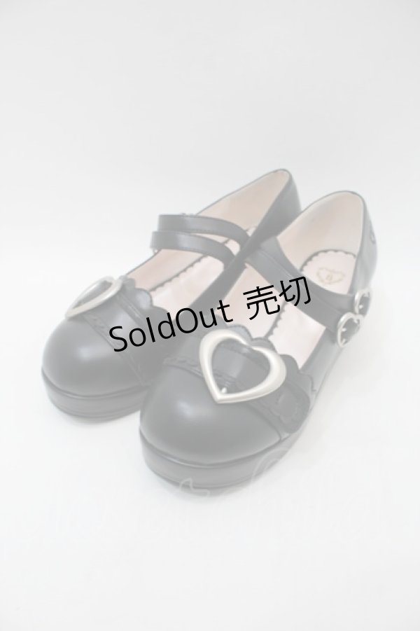 画像1: BABY,THE STARS SHINE BRIGHT / ハートバックルシューズ M 黒 S-25-11-03-056-BA-SH-HR-ZS (1)