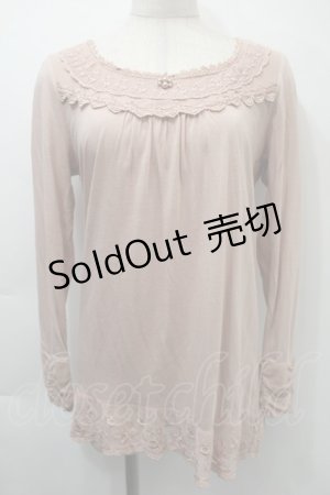 画像: axes femme / 刺 レースプルオーバー  ピンク S-25-11-03-009-AX-TO-HR-ZS