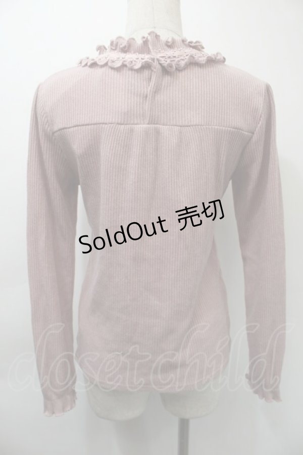 画像2: axes femme / レースリブニットトップス  ピンク S-25-11-03-012-AX-TO-HR-ZS (2)