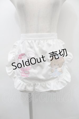 画像: axes femme Kawaii / mikkoコラボ刺繍エプロン  白 S-25-11-03-002-AX-SK-AS-ZS