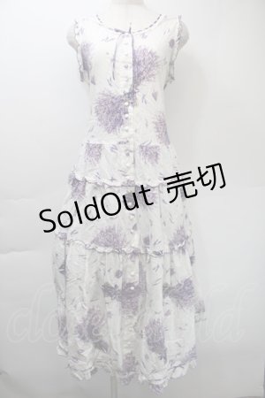 画像: PINK HOUSE / ラベンダーブーケワンピース  白 S-25-11-03-024-LO-OP-SZ-ZS