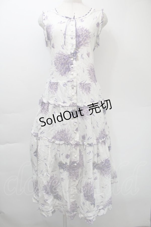 画像1: PINK HOUSE / ラベンダーブーケワンピース  白 S-25-11-03-024-LO-OP-SZ-ZS (1)