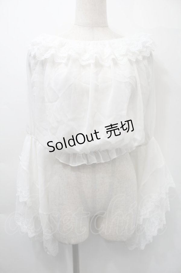 画像1: LOLITA / レーストップス  白 S-25-11-03-003-LO-BL-HR-ZS (1)