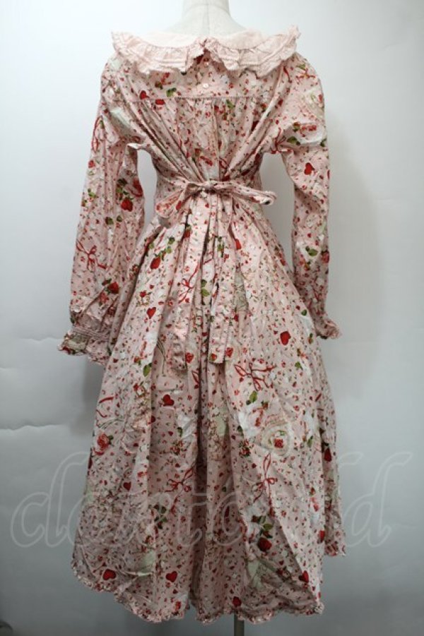 画像2: PINK HOUSE / オーナメントローズプリントミディワンピース  ピンク S-25-11-03-025-LO-OP-SZ-ZS (2)