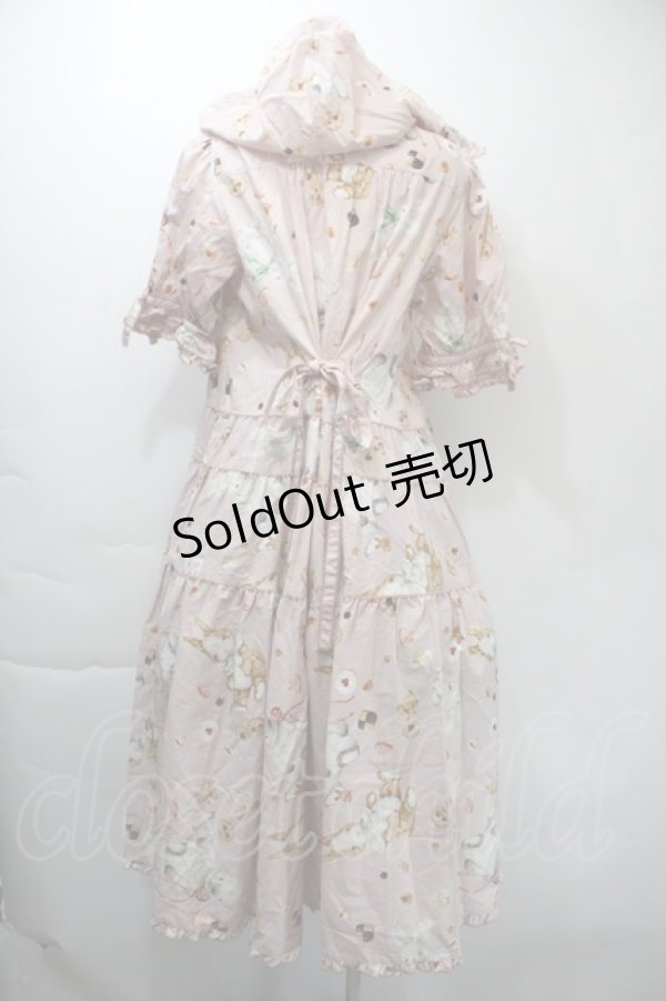 画像2: PINK HOUSE / クッキーラビッツプリントフード付きミディワンピース  ピンク S-25-11-03-026-LO-OP-AS-ZS (2)