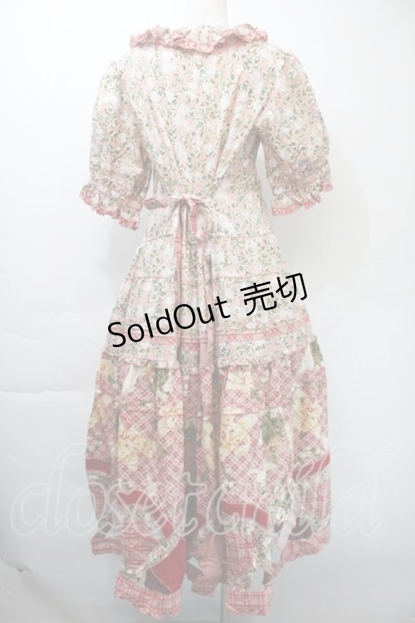 画像2: PINK HOUSE / White Cloverプリントパッチワークワンピース  ピンク S-25-11-03-028-LO-OP-AS-ZS (2)