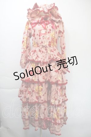 画像: PINK HOUSE / strawberry choco bearプリントミディワンピース  ピンク S-25-11-03-031-LO-OP-AS-ZS