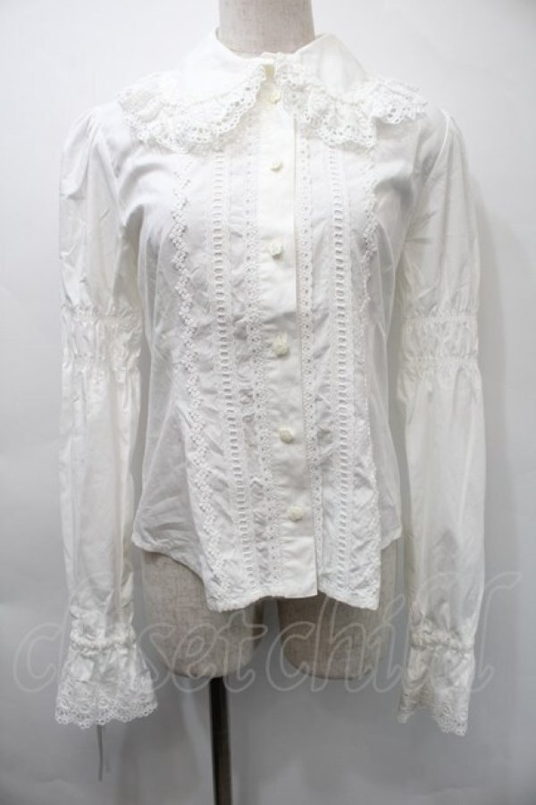 画像1: BABY,THE STARS SHINE BRIGHT / 後ろピンタックブラウス  白 S-25-11-03-004-BA-BL-HR-ZS (1)