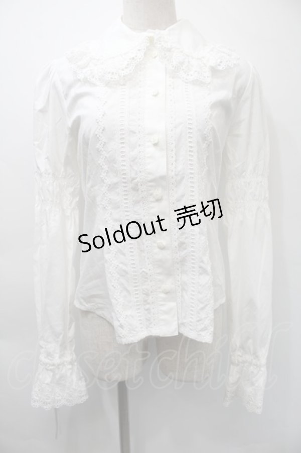 画像1: BABY,THE STARS SHINE BRIGHT / 後ろピンタックブラウス  白 S-25-11-03-004-BA-BL-HR-ZS (1)