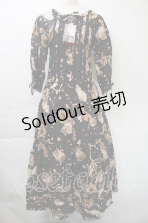 画像: PINK HOUSE / フラッフィーキティーズプリントワンピース  黒 S-25-11-03-041-LO-OP-AS-ZS