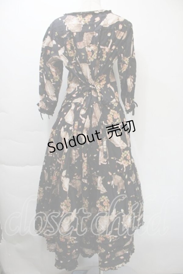 画像2: PINK HOUSE / フラッフィーキティーズプリントワンピース  黒 S-25-11-03-041-LO-OP-AS-ZS (2)