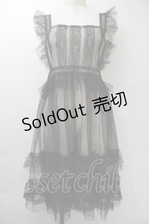 画像: FLC / 星名桜子 レースエプロン  黒 S-25-11-03-044-LO-SK-HR-ZS