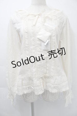 画像: PINK HOUSE / ローンフリルブラウス  オフ S-25-11-03-005-LO-BL-AS-ZS