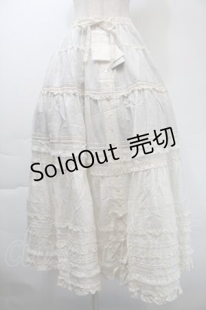 画像: PINK HOUSE / ローンフリルスカート  オフ S-25-11-03-046-LO-SK-AS-ZS