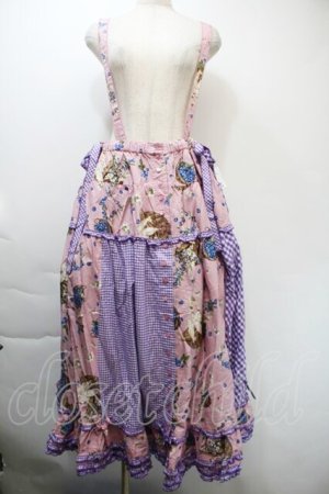 画像: PINK HOUSE / ブルーベリーファームプリントパッチワークスカート  ラベンダー S-25-11-03-047-LO-SK-SZ-ZS