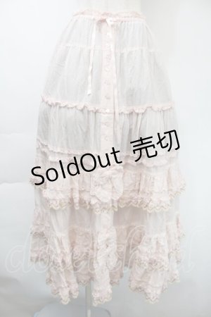 画像: PINK HOUSE / ドイリーレース使いスカート  ピンク S-25-11-03-049-LO-SK-SZ-ZS