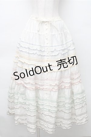 画像: PINK HOUSE / カラフルステッチスカート  オフ S-25-11-05-039-LO-SK-AS-ZS