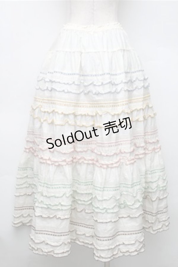 画像2: PINK HOUSE / カラフルステッチスカート  オフ S-25-11-05-039-LO-SK-AS-ZS (2)