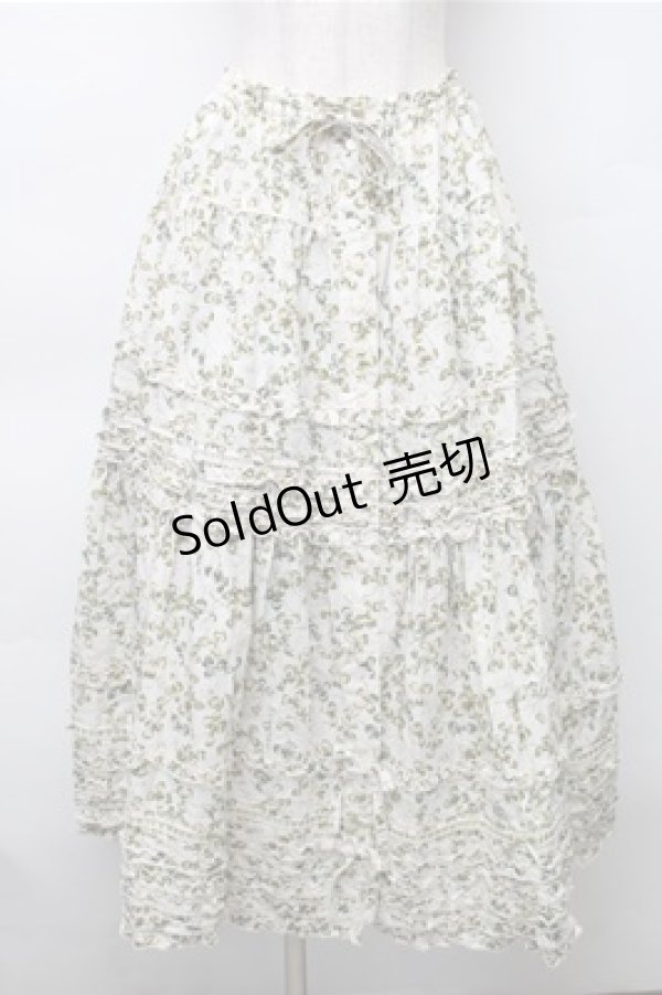 画像1: PINK HOUSE / White Cloverプリントスカート  オフ S-25-11-05-041-LO-SK-SZ-ZS (1)