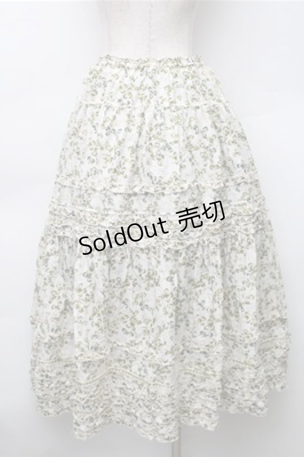 画像2: PINK HOUSE / White Cloverプリントスカート  オフ S-25-11-05-041-LO-SK-SZ-ZS (2)