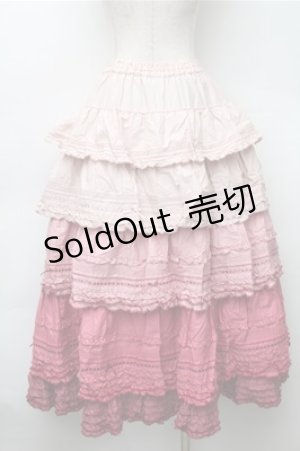 画像: PINK HOUSE / グラデーションティアードスカート  ピンク S-25-11-05-044-LO-SK-AS-ZS