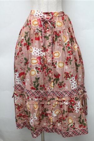 画像: PINK HOUSE / スカーレットキャンドルプリントスカート  ピンク S-25-11-05-045-LO-SK-AS-ZS