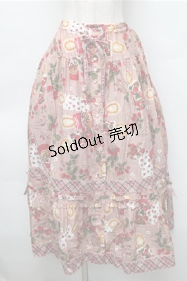 画像1: PINK HOUSE / スカーレットキャンドルプリントスカート  ピンク S-25-11-05-045-LO-SK-AS-ZS (1)