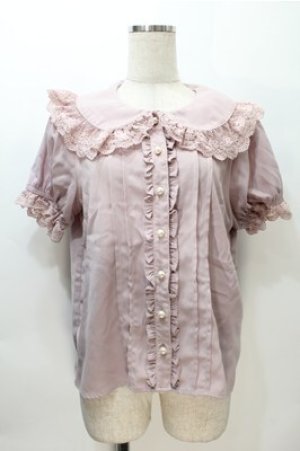画像: Ank Rouge / パールボタンレースブラウス  ピンク S-25-11-05-004-CA-BL-HR-ZS