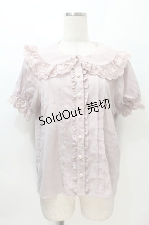 画像1: Ank Rouge / パールボタンレースブラウス  ピンク S-25-11-05-004-CA-BL-HR-ZS (1)