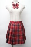 画像1: 海月社 / リボン付きチェックスカート  赤 S-25-11-05-047-LO-SK-HR-ZS (1)