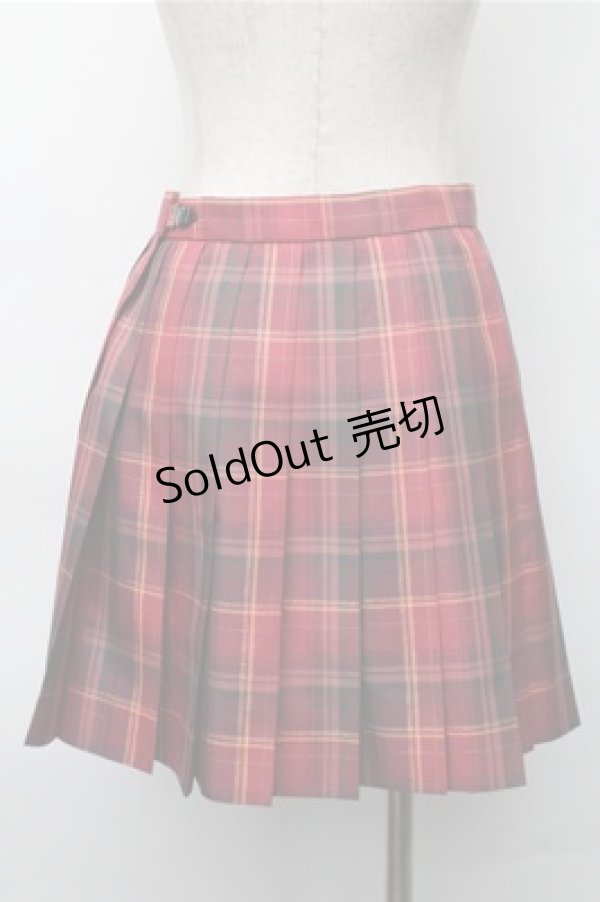 画像2: 海月社 / リボン付きチェックスカート  赤 S-25-11-05-047-LO-SK-HR-ZS (2)