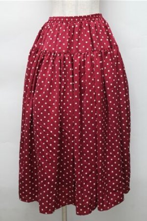 画像: PINK HOUSE / ドットスカート  ワイン S-25-11-05-048-LO-SK-SZ-ZS