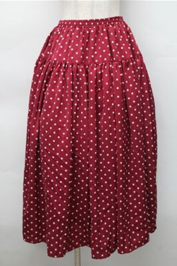 画像1: PINK HOUSE / ドットスカート  ワイン S-25-11-05-048-LO-SK-SZ-ZS (1)