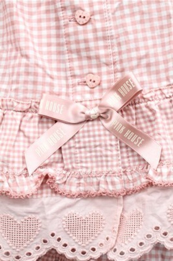 PINK HOUSE / ×misako aoki ギンガムチェックスカート ピンク S-25-11