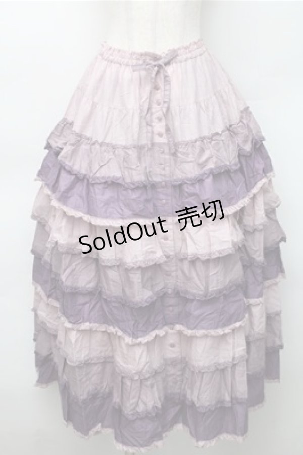 画像1: PINK HOUSE / グラデーションティアードスカート  ラベンダー S-25-11-05-050-LO-SK-AS-ZS (1)