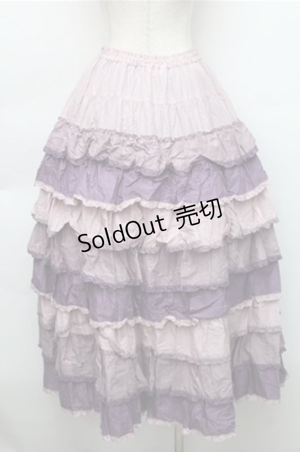 画像2: PINK HOUSE / グラデーションティアードスカート  ラベンダー S-25-11-05-050-LO-SK-AS-ZS (2)