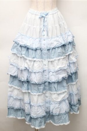 画像: PINK HOUSE / グラデーションティアードスカート  ブルー S-25-11-05-052-LO-SK-AS-ZS